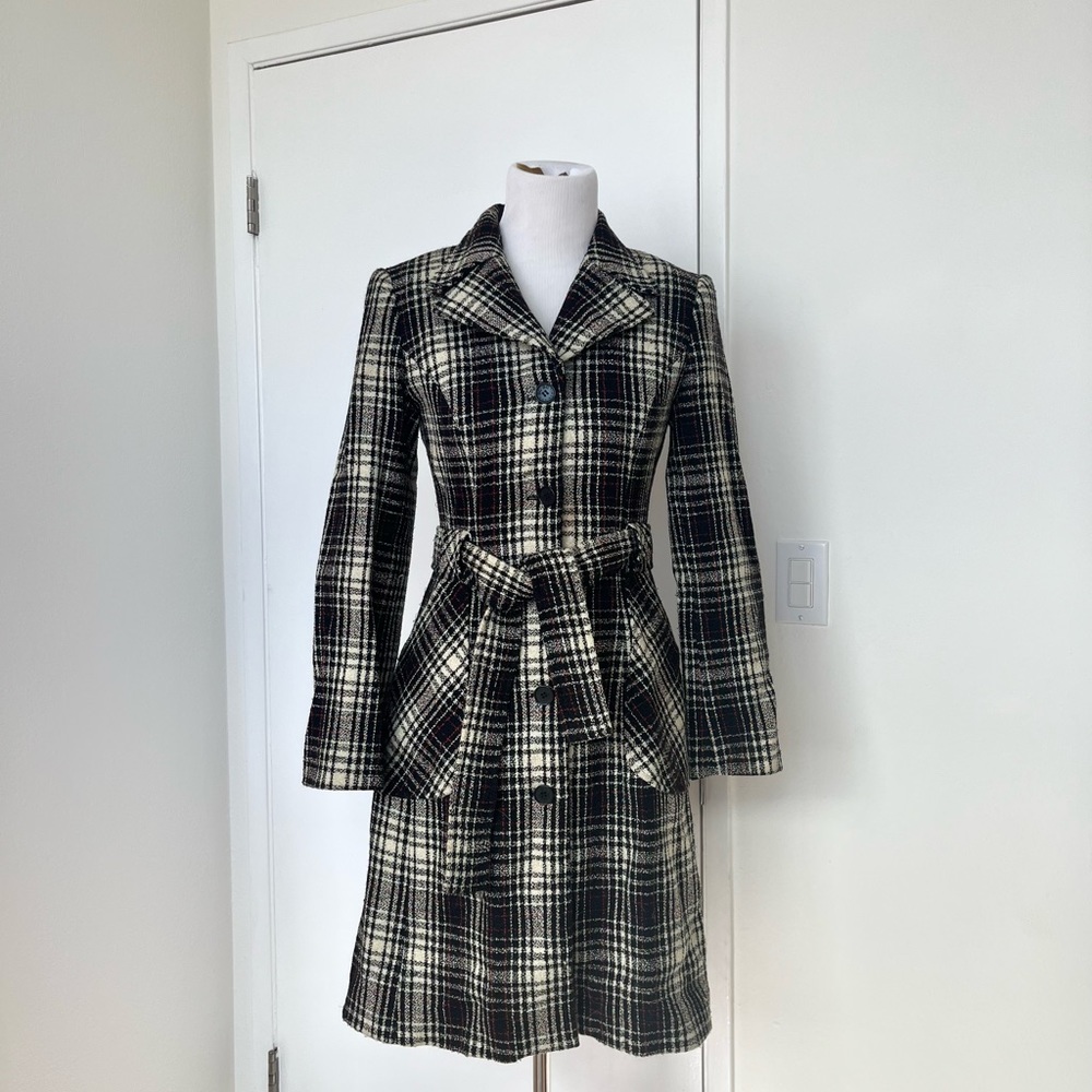 Vintage BCBGMaxAzria Plaid Coat